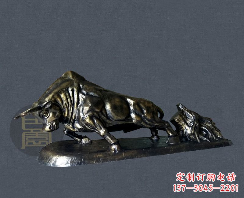威海缔造城市景观,铜雕拓荒牛添彩