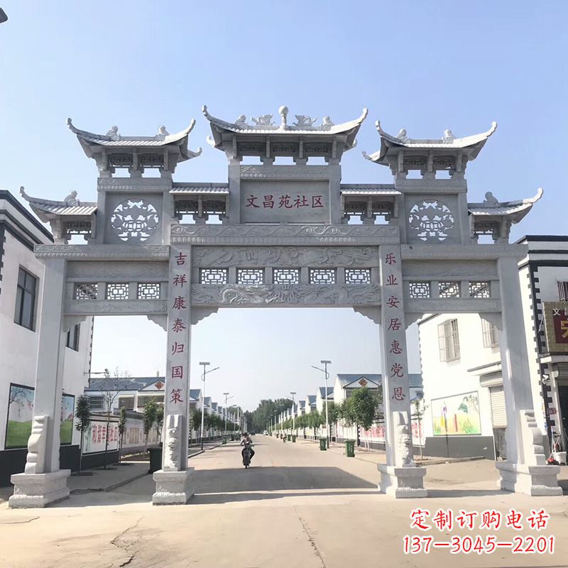 威海社区四柱雕塑——缅怀老北京的文化精髓