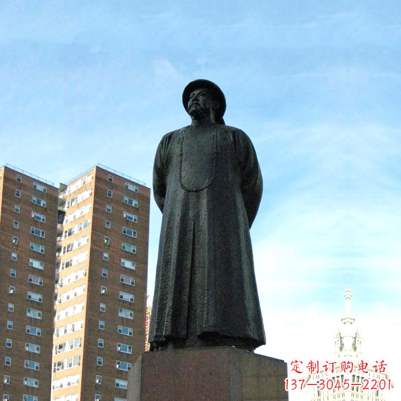 威海林则徐雕塑标志着城市文化的名人