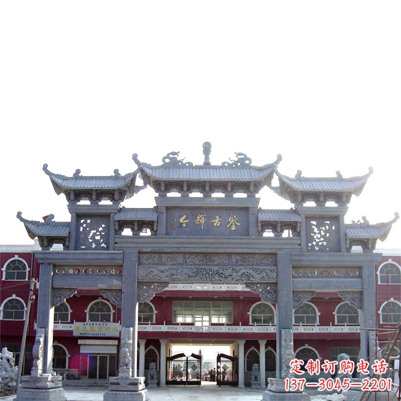 威海石雕牌楼极致精美的城市艺术