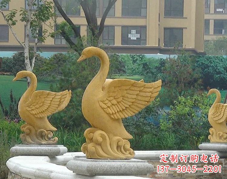威海天鹅雕塑美丽的园林装饰