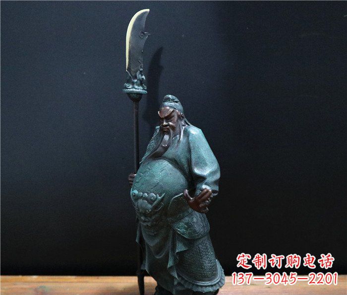 威海玻璃钢仿铜关公雕塑