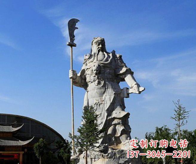 威海关公雕塑持刀武财神