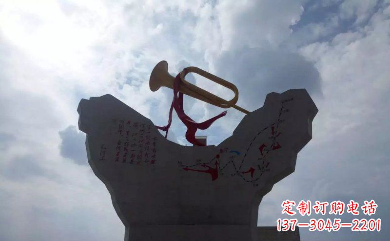 威海革命烈士冲锋号雕塑让革命历史长存