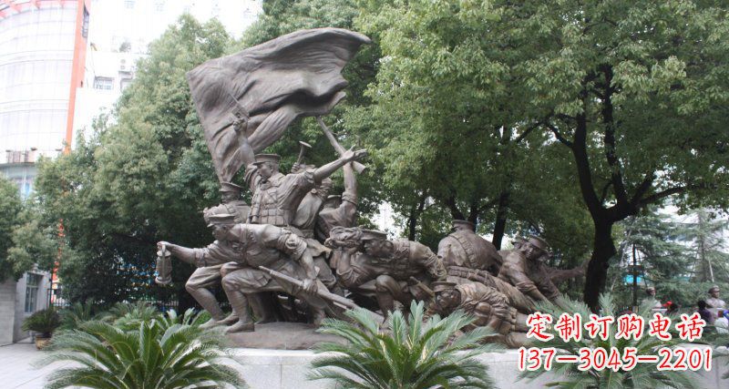 威海革命战士的英勇雕塑