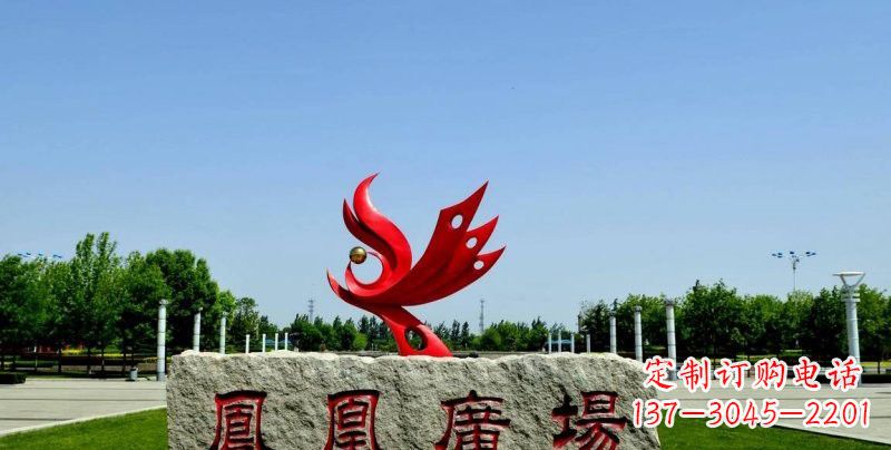 威海不锈钢凤凰雕塑奔放优雅的艺术之作