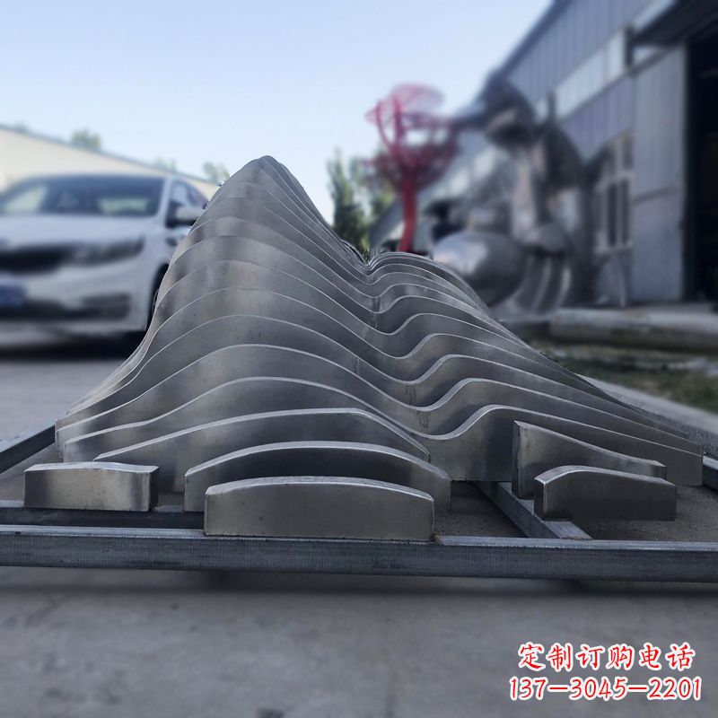 威海抽象不锈钢假山