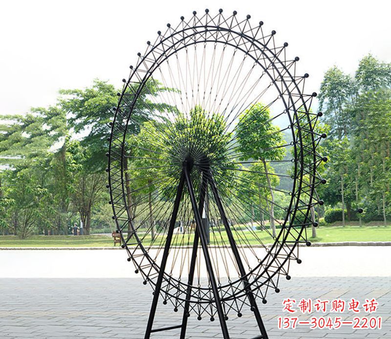 威海抽象不锈钢摩天轮雕塑
