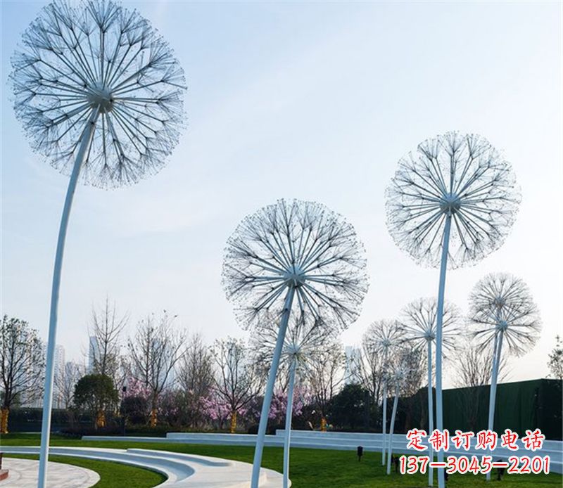 威海抽象不锈钢蒲公英雕塑