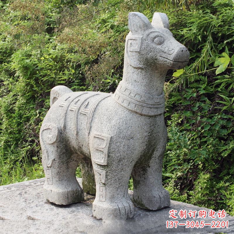 威海抽象大理石生肖狗石雕摆件