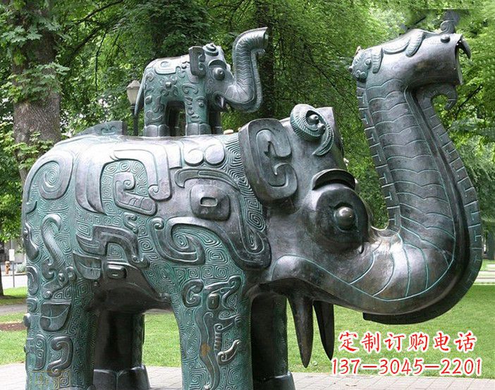 威海抽象大象铜雕