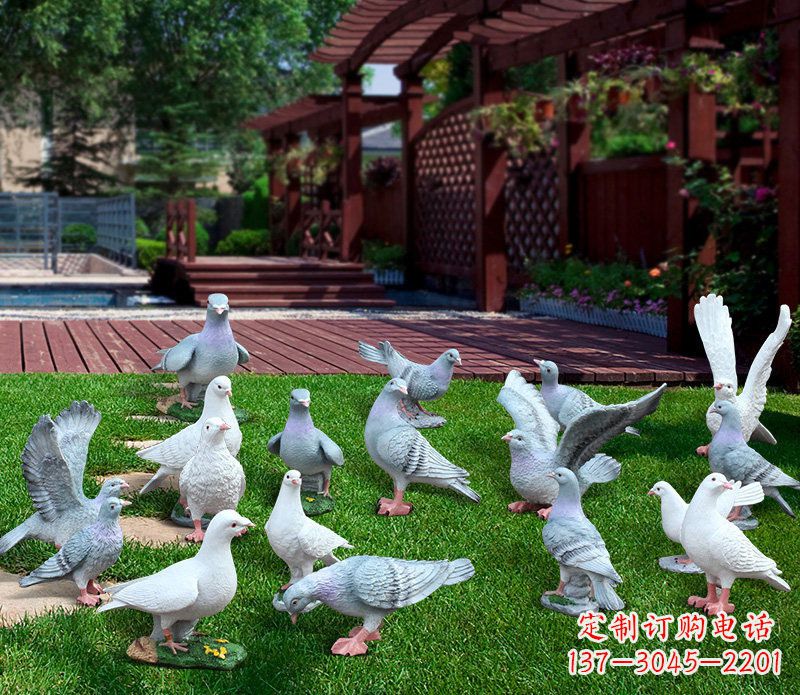 威海抽象鸽子雕塑象征着和平的艺术作品