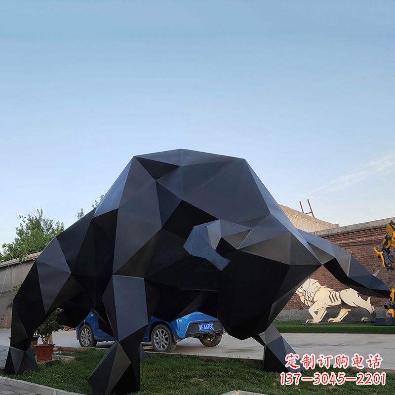威海华尔街牛大型玻璃钢动物雕塑