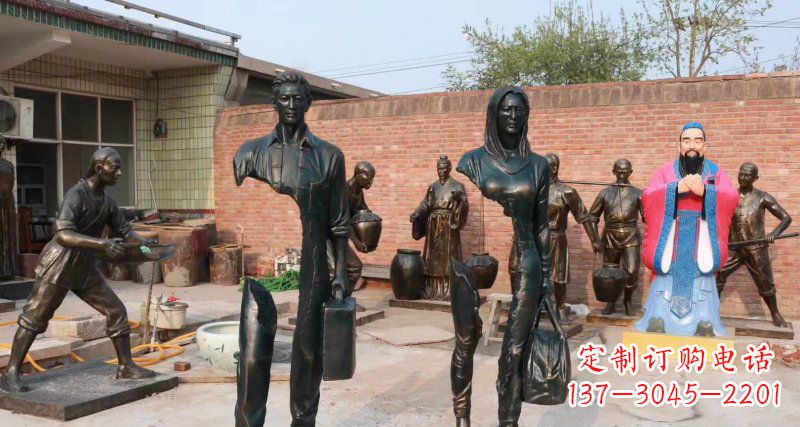 威海抽象男人女人铜雕