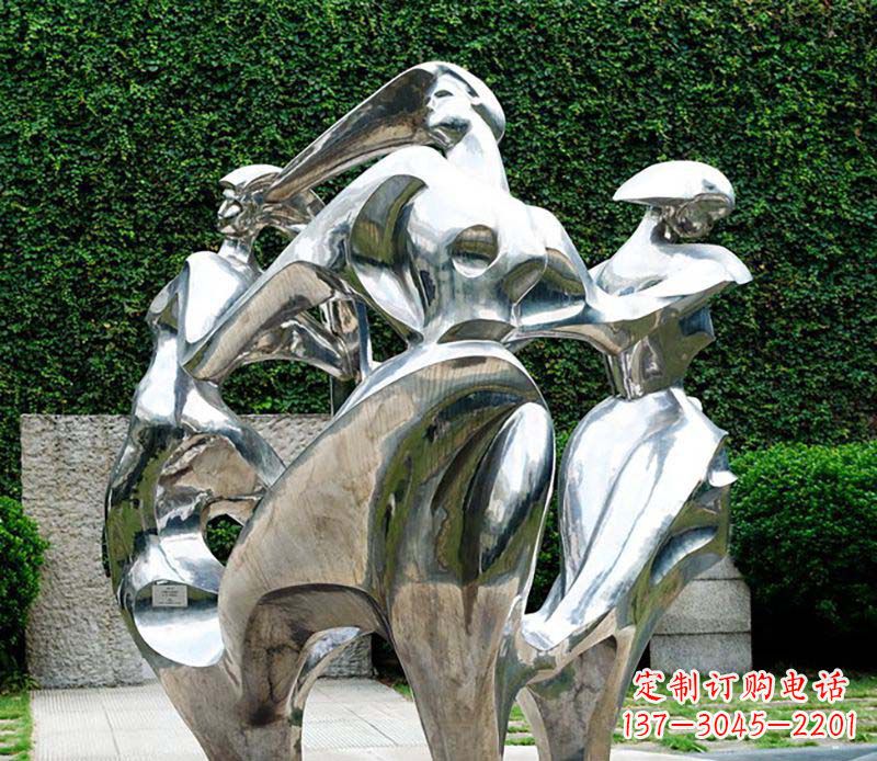 威海抽象女人不锈钢景观雕塑