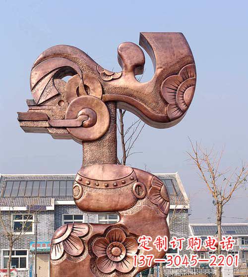 威海抽象皮影戏人物铜雕
