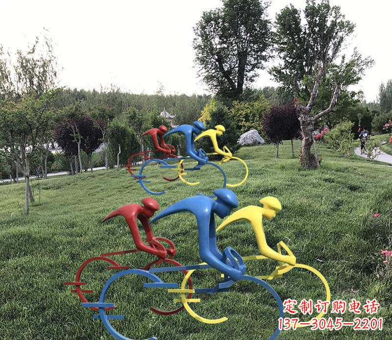 威海抽象骑自行车公园景观雕塑