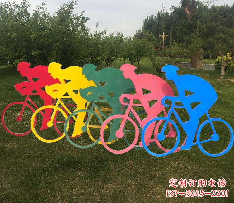 威海抽象骑自行车公园雕塑