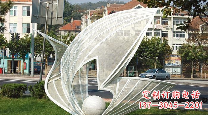 威海抽象天鹅不锈钢动物雕塑