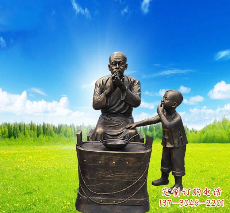 威海糖果小品铜雕吹糖人