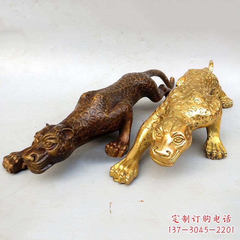 威海纯铜金钱豹雕塑——完美结合精美工艺与珍贵文化