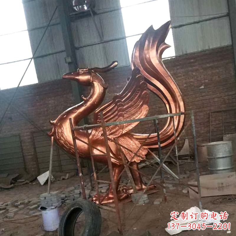 威海纯铜陵光神君朱雀神兽动物雕塑