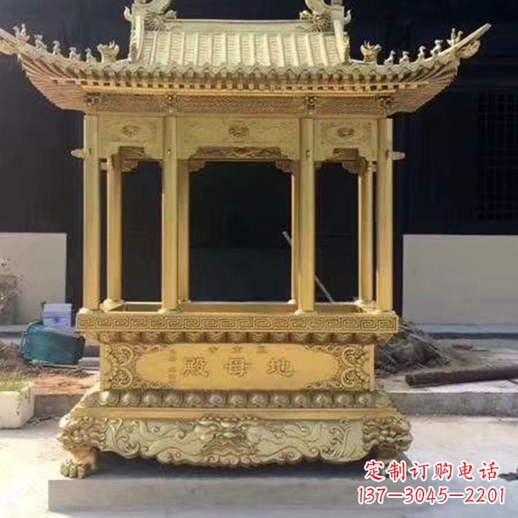 威海纯铜龙凤香炉雕塑精美绝伦