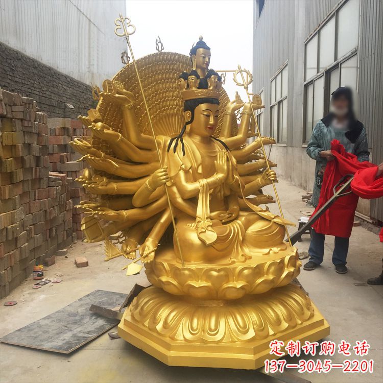 威海纯铜鎏金千手观音