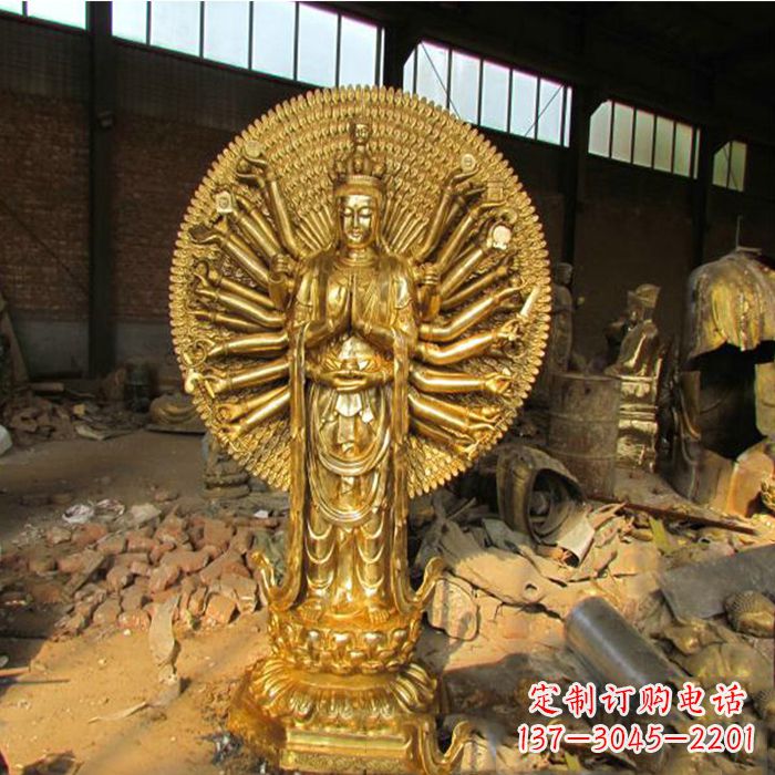 威海纯铜千手观音雕塑
