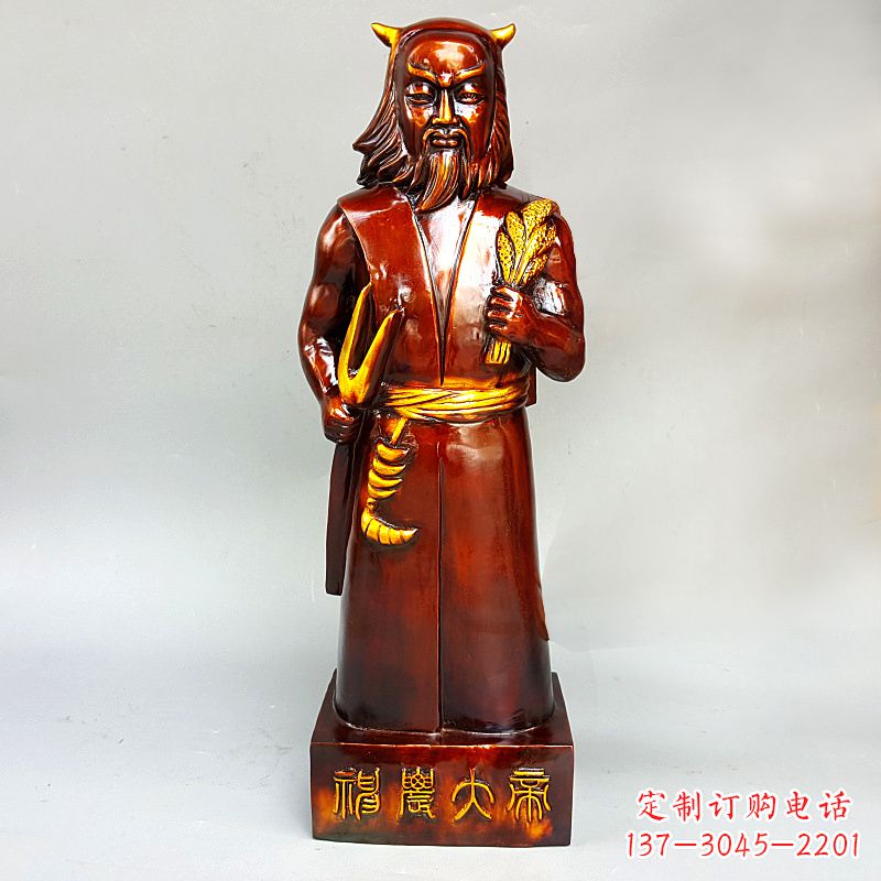 威海神农氏铜像传承炎帝文化的艺术之作