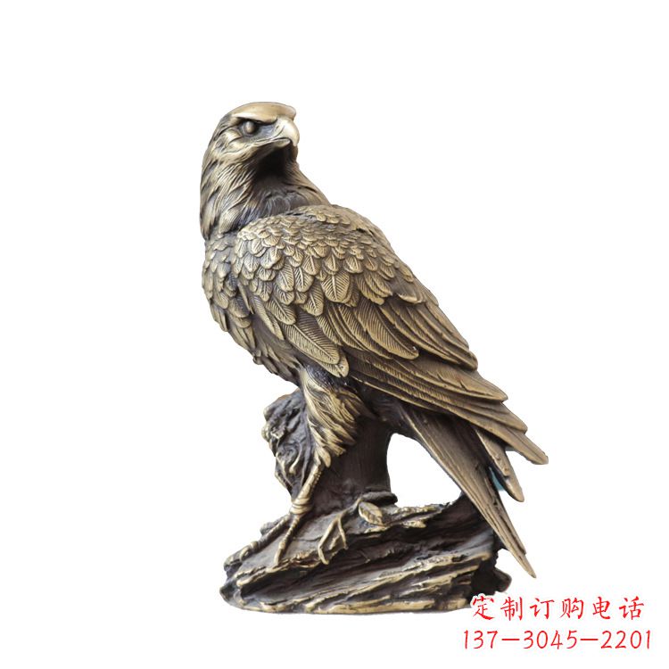 威海纯铜招财老鹰雕塑