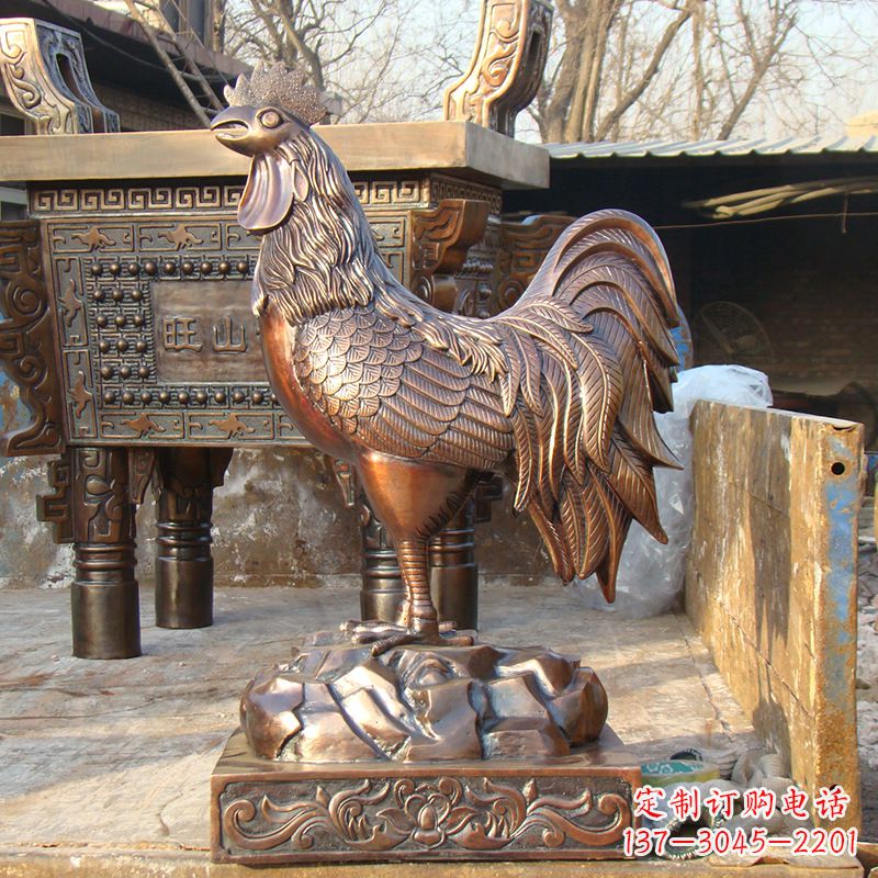 威海精美纯铜生肖鸡雕塑