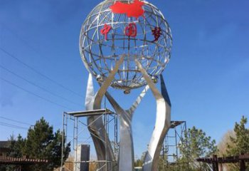 威海城市之星——不锈钢地球仪雕塑