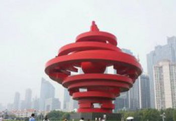 威海火炬雕塑标志五月风光