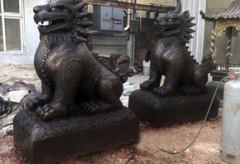 威海精美纯铜獬豸雕塑中国古代神兽雕刻之美