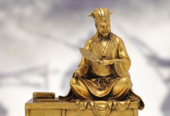 威海纯铜诸葛亮雕塑象征中国智慧
