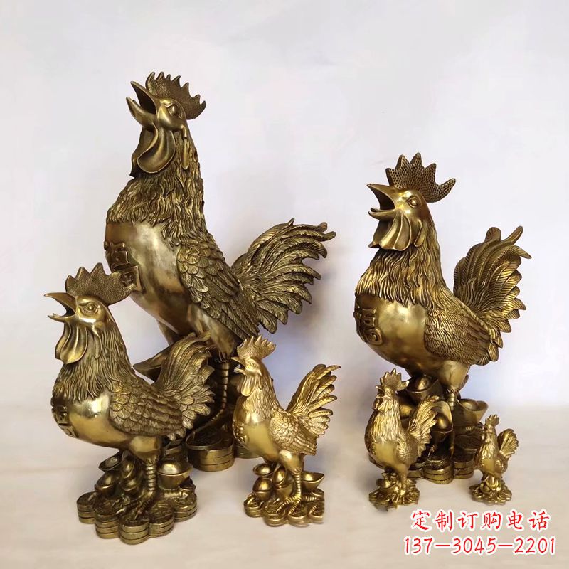 威海鸡雕塑纯铜打造的精美艺术品