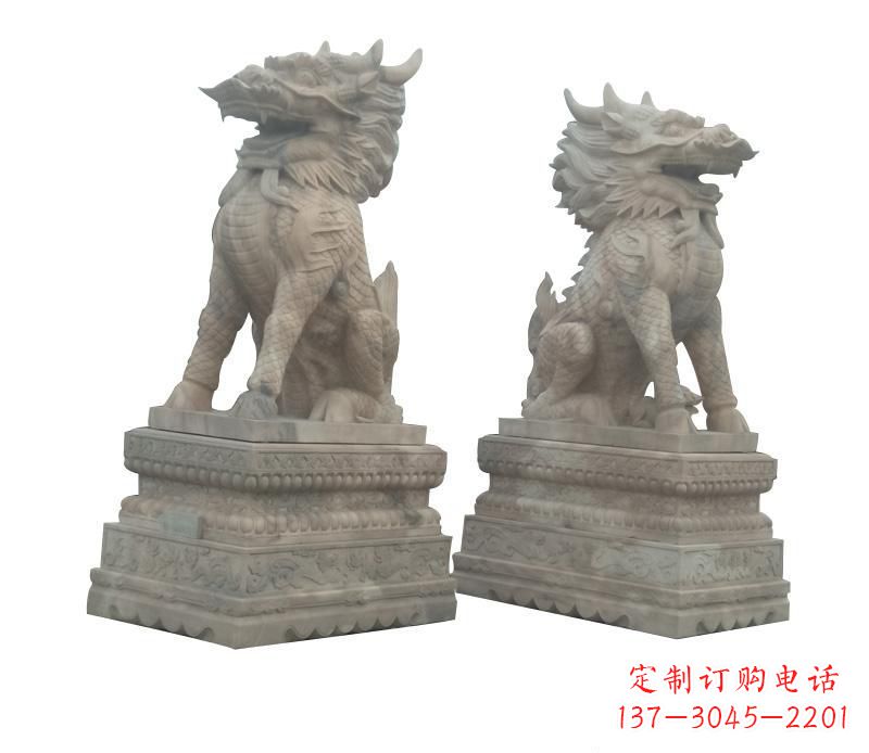 威海大理石麒麟神秘之门的守护者