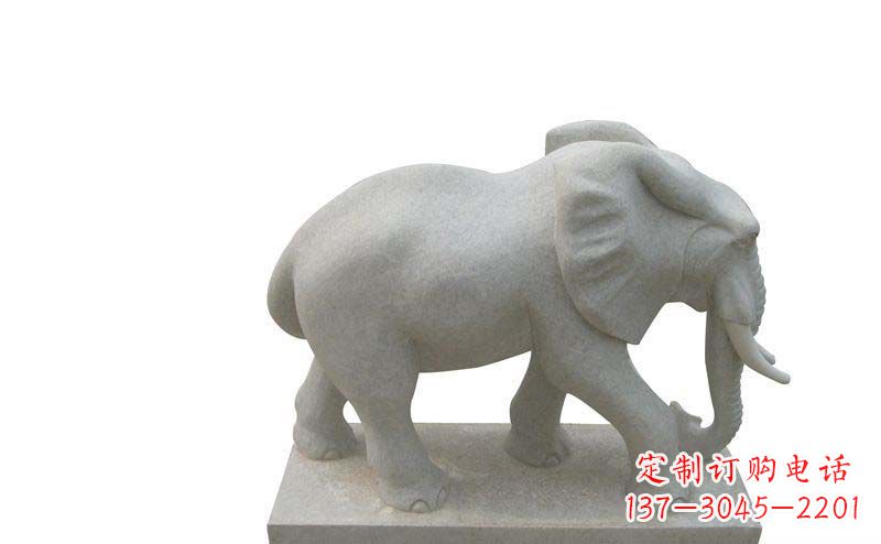 威海大象雕塑大理石大象公园的精美艺术