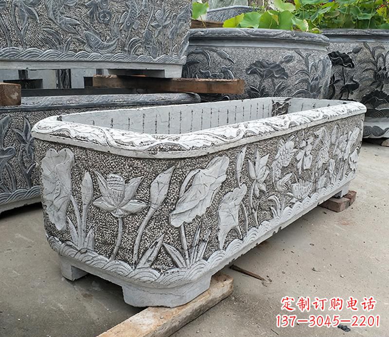 威海大理石菊花水缸雕塑