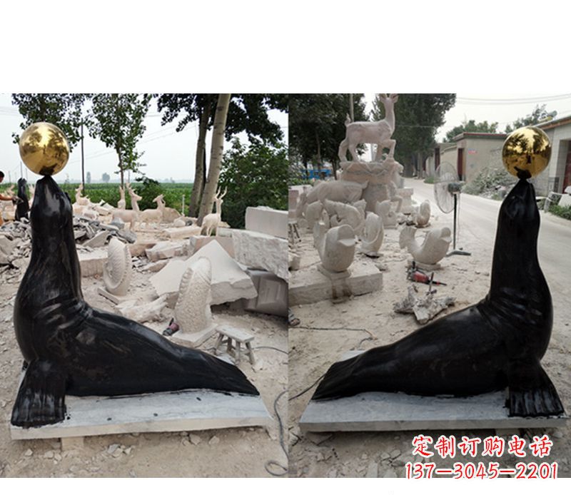 威海大理石海豹雕塑