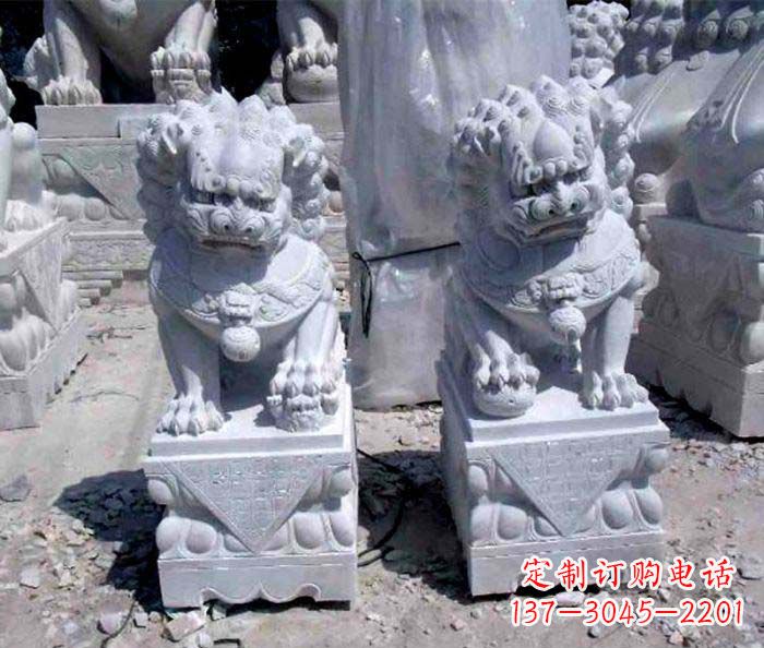 威海大理石仿古石狮子