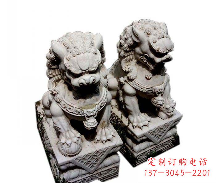 威海大理石仿古石狮子 (3)