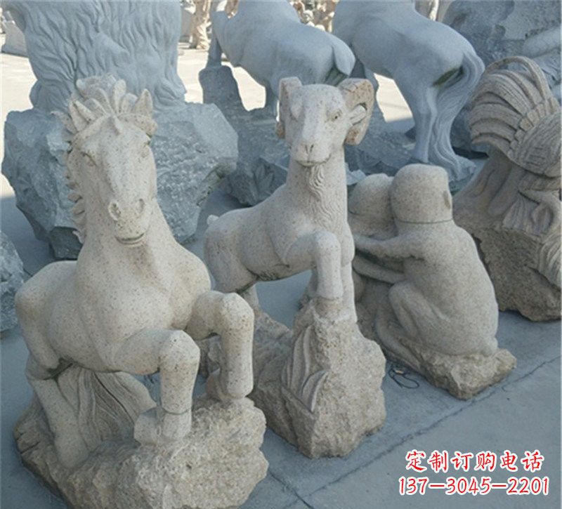 威海大理石公园动物雕塑