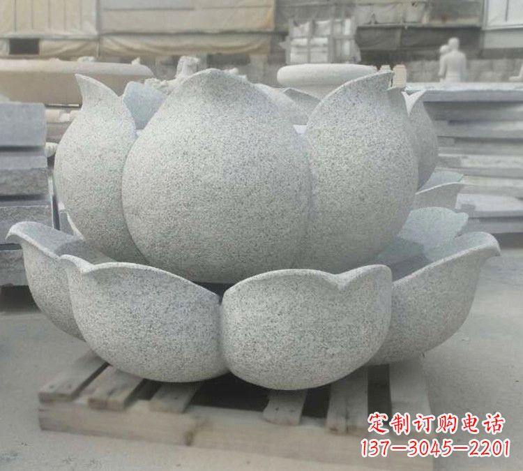 威海高雅精美的大理石公园莲花喷泉雕塑