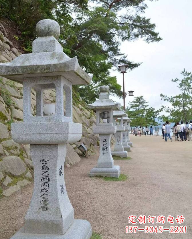 威海精美古典大理石宫灯雕塑