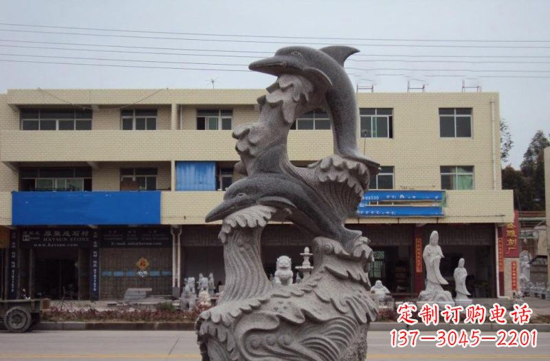 威海大理石海豚雕塑