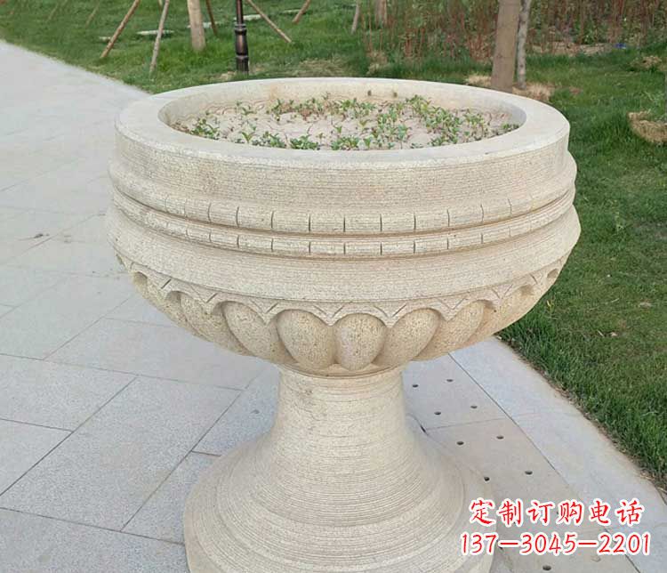威海大理石花盆石雕