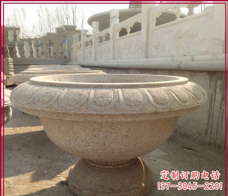 威海大理石花盆雕塑