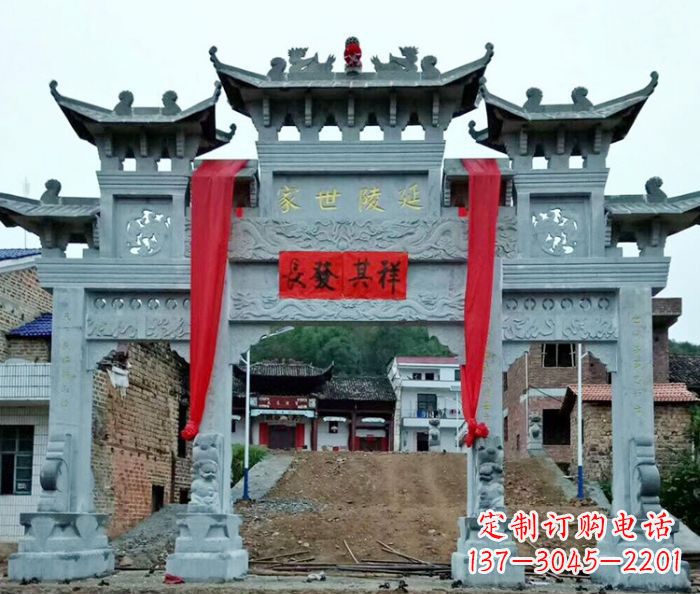 威海精美大理石牌坊雕塑
